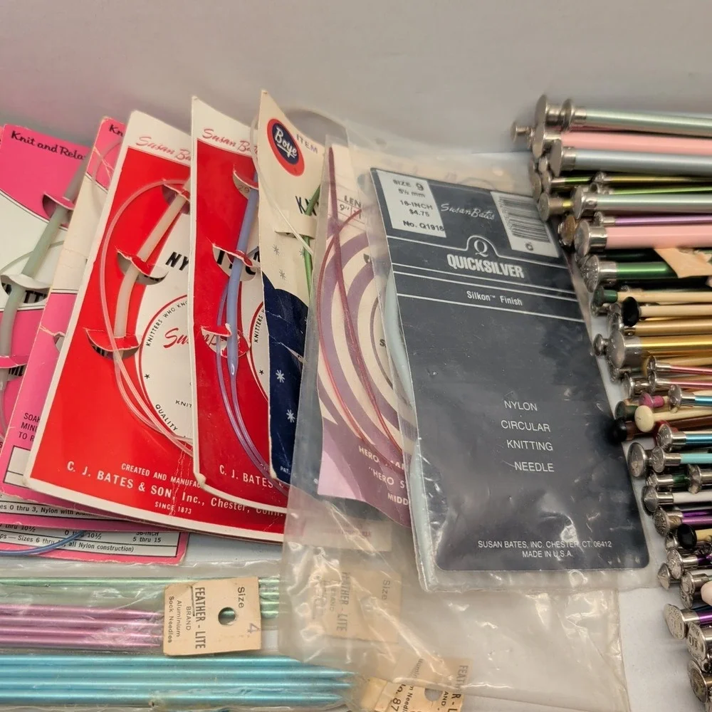 Large Lot Vintage Knitting Needle Sets Variety Sizes Double Point Circular